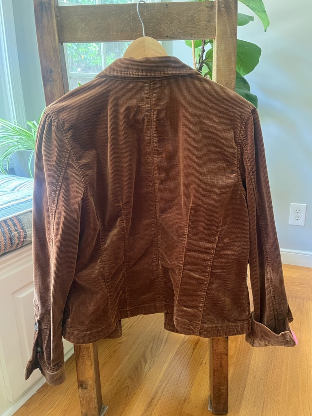 Kut from the Kloth Chestnut Brown Corduroy Jacket with cute pink striping - Picture 3 of 3